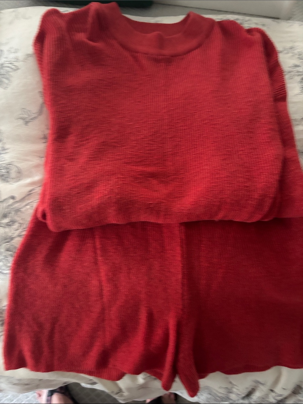 Free people Red Knit Two-Piece Set